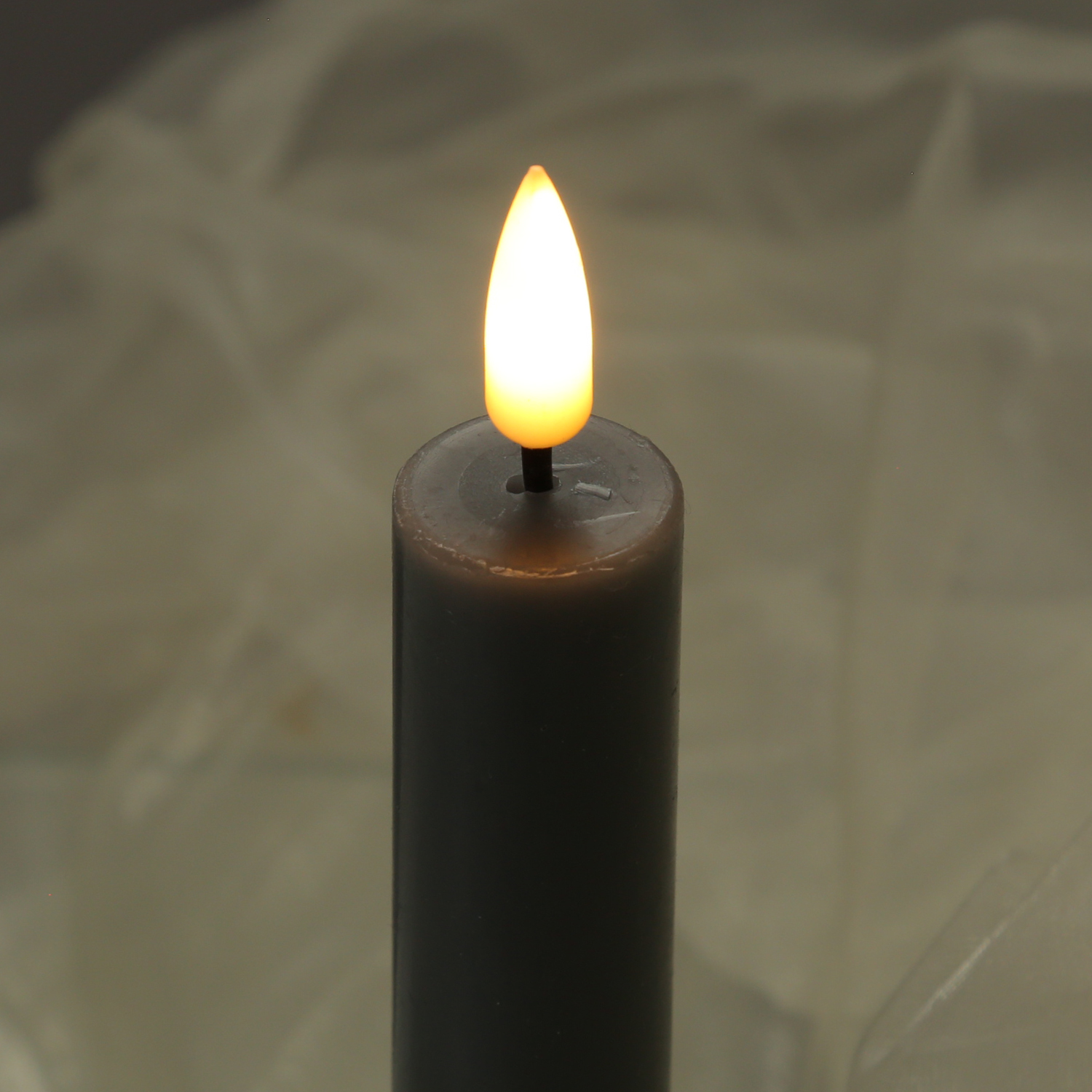 LED Stabkerzen MIA - Echtwachs - realistische 3D Flamme - H: 15cm - Batteriebetrieb - grau - 2 Stk LED Stabkerzen MIA - Echtwachs - realistische 3D Flamme - H: 15cm - Batteriebetrieb - grau - 2 Stk