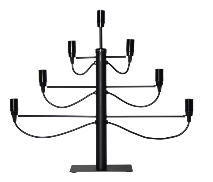 Kerzenleuchter/Tischleuchte "Milano" - 7-armig - E14 Fassung - H: 52,5cm, L: 60cm - schwarz Kerzenleuchter/Tischleuchte "Milano" - 7-armig - E14 Fassung - H: 52,5cm, L: 60cm - schwarz