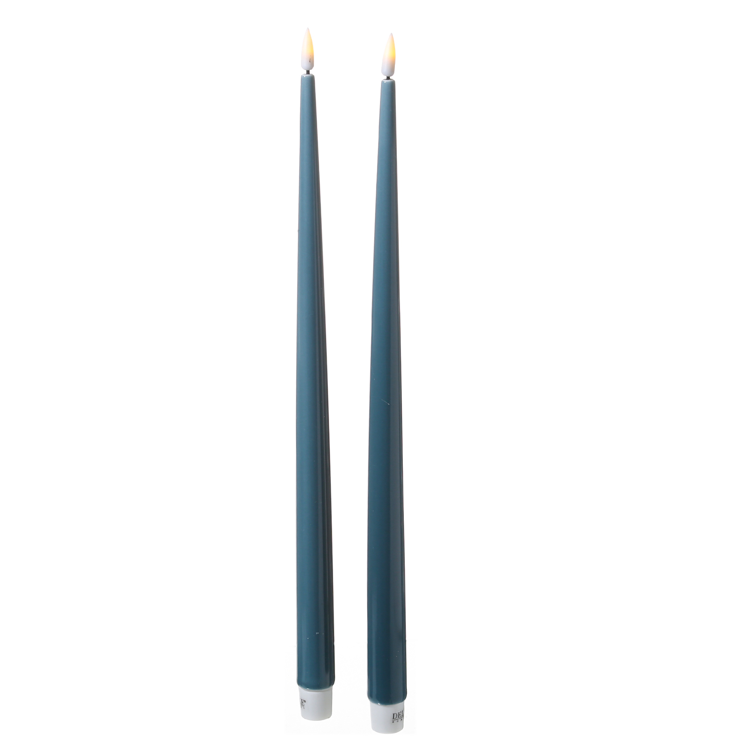 LED Stabkerzen ELLA - Echtwachs - realistische 3D Flamme - H: 38cm - jadegrün - 2 Stück